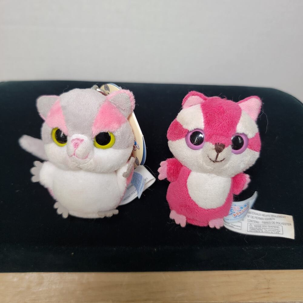 Set of 2 Yoo Hoo Mini Clips: Mauve Squirrel & Pink Sugar Glider w/ Tag